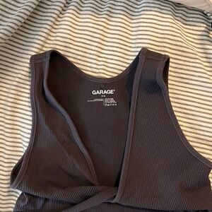Garage Women's Charcoal Ribbed Tank Top